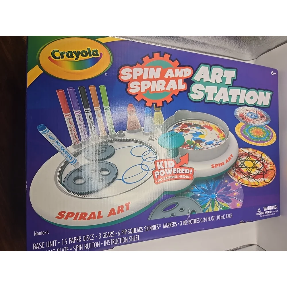 Crayola Spin & Spiral Art Station Base Unit Paper Discs Kid Powered No Batteries